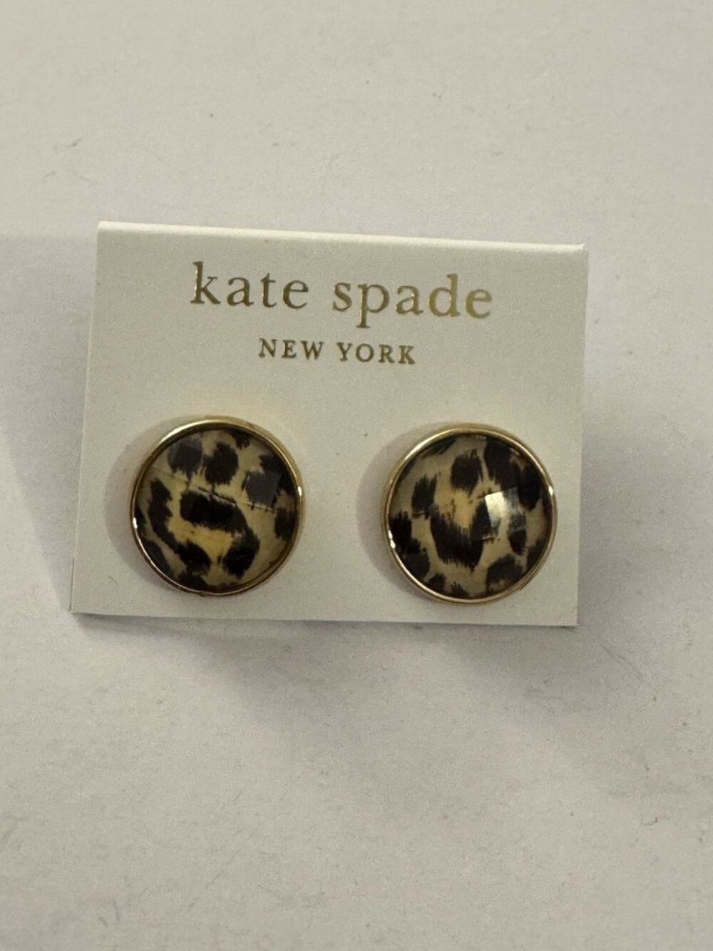 Kate Spade Round Cheetah Earrings New LF12
